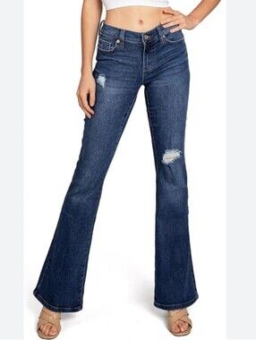 Re Generation  Flower Low Rise  Flare Jeans Pants